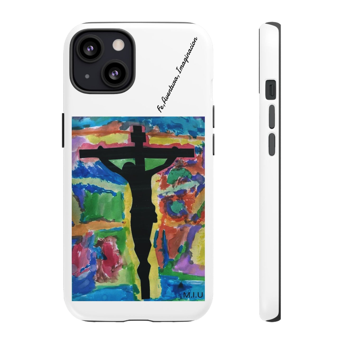 M.I.U Faith Tough Case iPhone 13 — Crucifix Watercolor Art by Matías