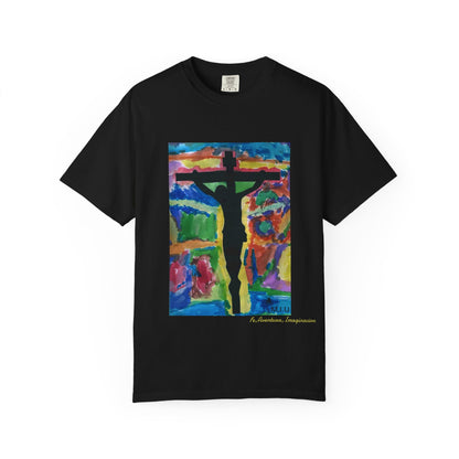 M.I.U Faith Tee — Watercolor Crucifix Art by Matías