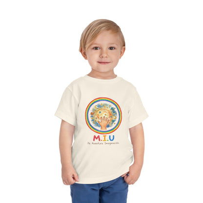 Camiseta Toddler M.I.U — Logo Manito Arcoíris | Fe, Aventura, Imaginación