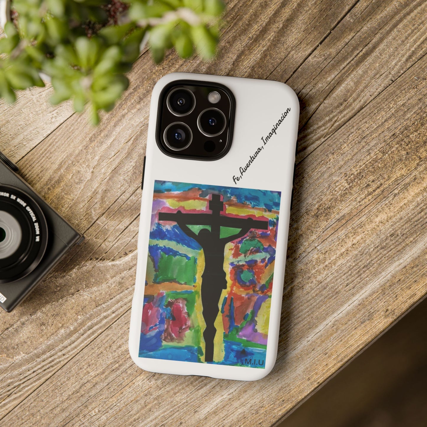 M.I.U Faith Phone Case — Crucifix Watercolor Art by Matías