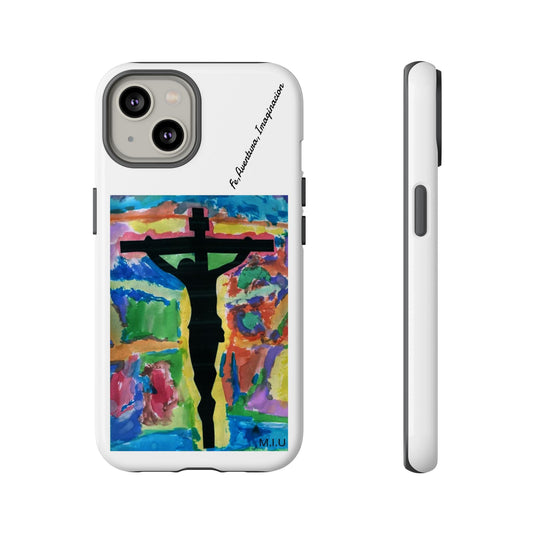 M.I.U Faith Tough Case iPhone 14 — Crucifix Watercolor Art by Matías