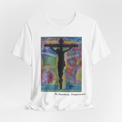 Camiseta Unisex — Arte de Matias | Vibrant Crucifix | Fe, Aventura, Imaginacion | M.I.U