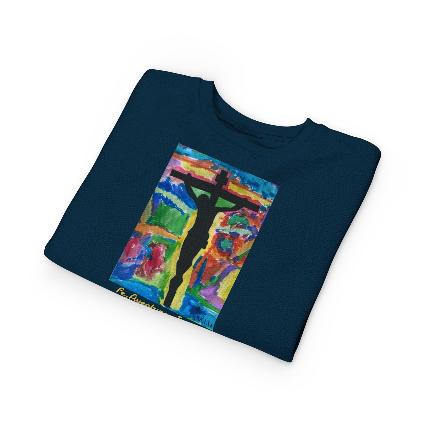 M.I.U Kids Sweatshirt — Cruz y Colores Faith Art by Matías