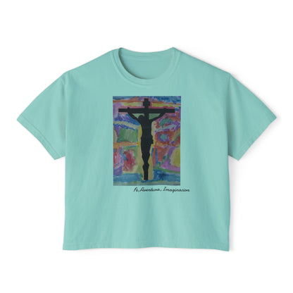 M.I.U Women’s Boxy Tee — Watercolor Faith Art by Matías