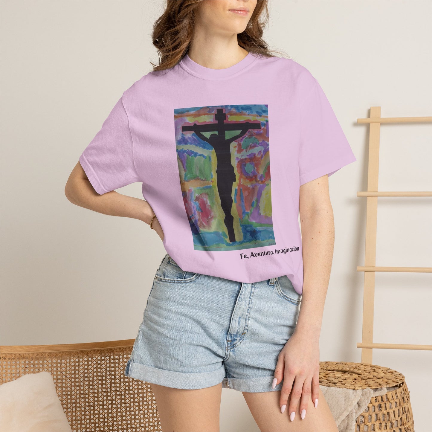 M.I.U Faith Tee — Arte de Matias | Crucifix Watercolor | Fe, Aventura, Imaginación