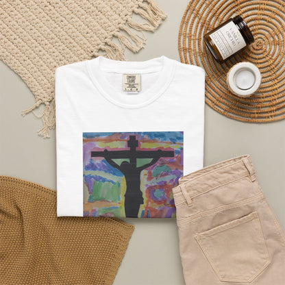 M.I.U Faith Tee — Arte de Matias | Crucifix Watercolor | Fe, Aventura, Imaginación
