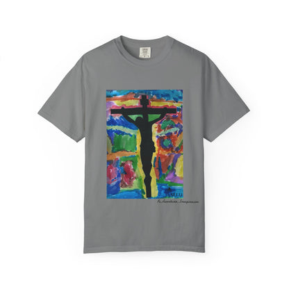 M.I.U Faith Tee — Watercolor Crucifix Art by Matías