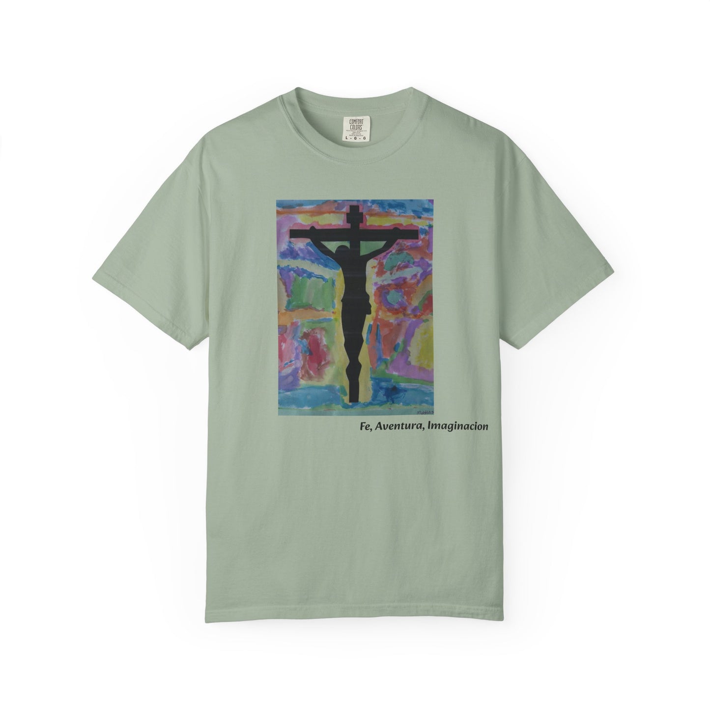 M.I.U Faith Tee — Arte de Matias | Crucifix Watercolor | Fe, Aventura, Imaginación