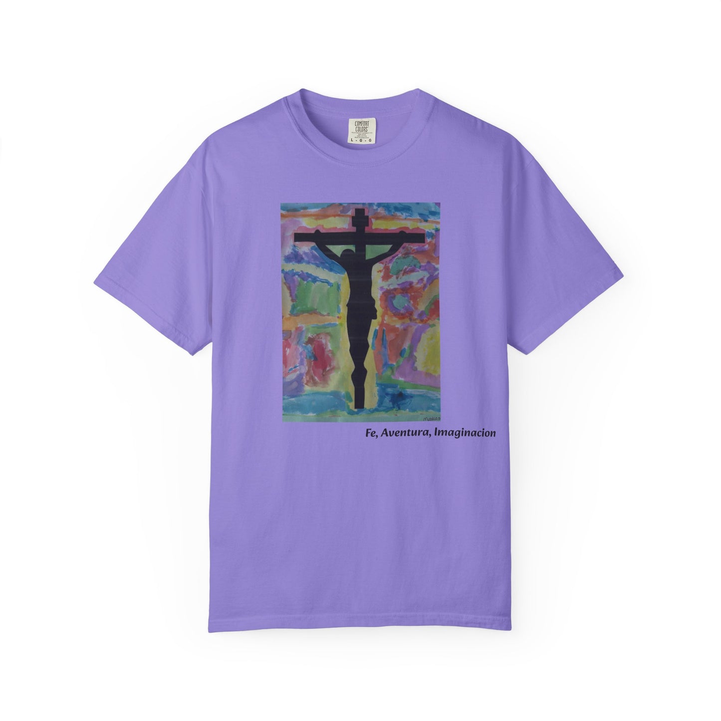 M.I.U Faith Tee — Arte de Matias | Crucifix Watercolor | Fe, Aventura, Imaginación