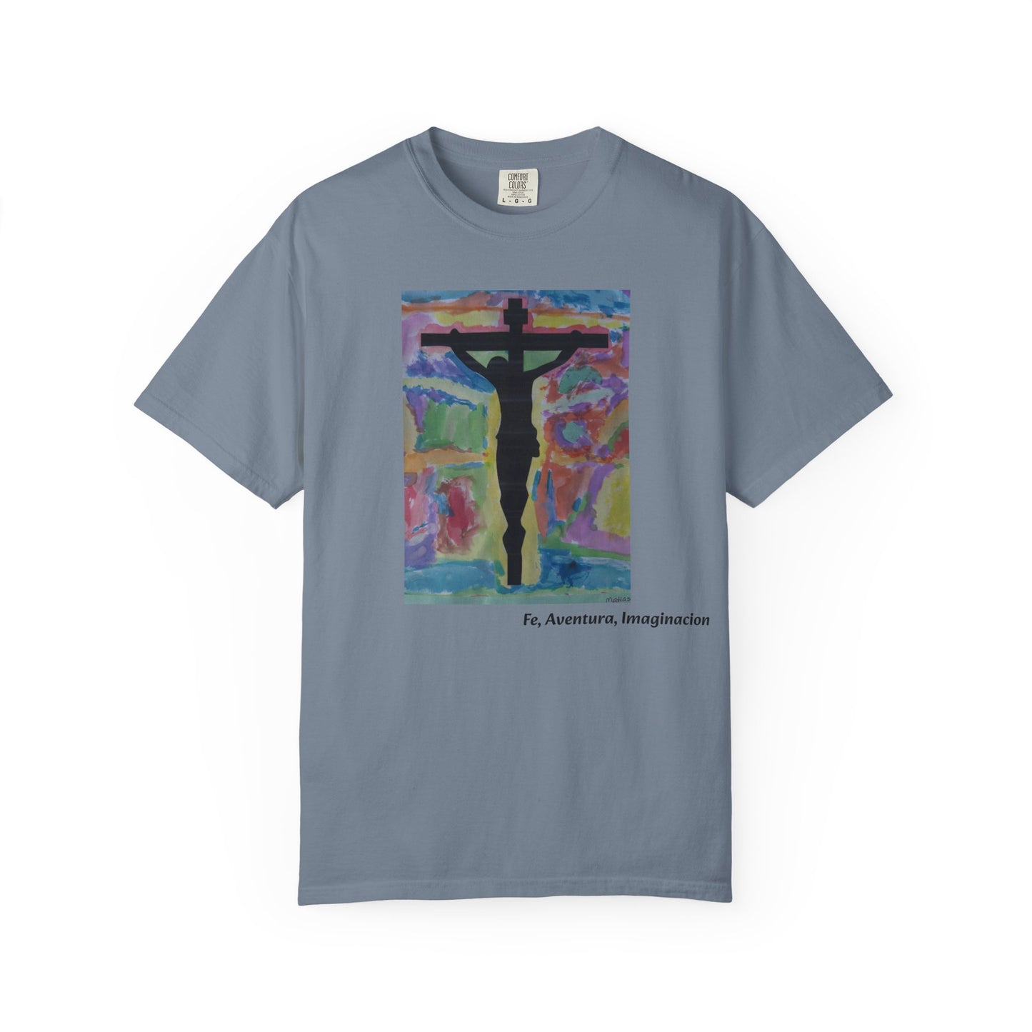 M.I.U Faith Tee — Arte de Matias | Crucifix Watercolor | Fe, Aventura, Imaginación