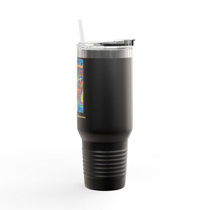 M.I.U Faith Travel Mug 40oz — Crucifix Watercolor Art by Matías