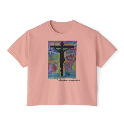 M.I.U Women’s Boxy Tee — Watercolor Faith Art by Matías