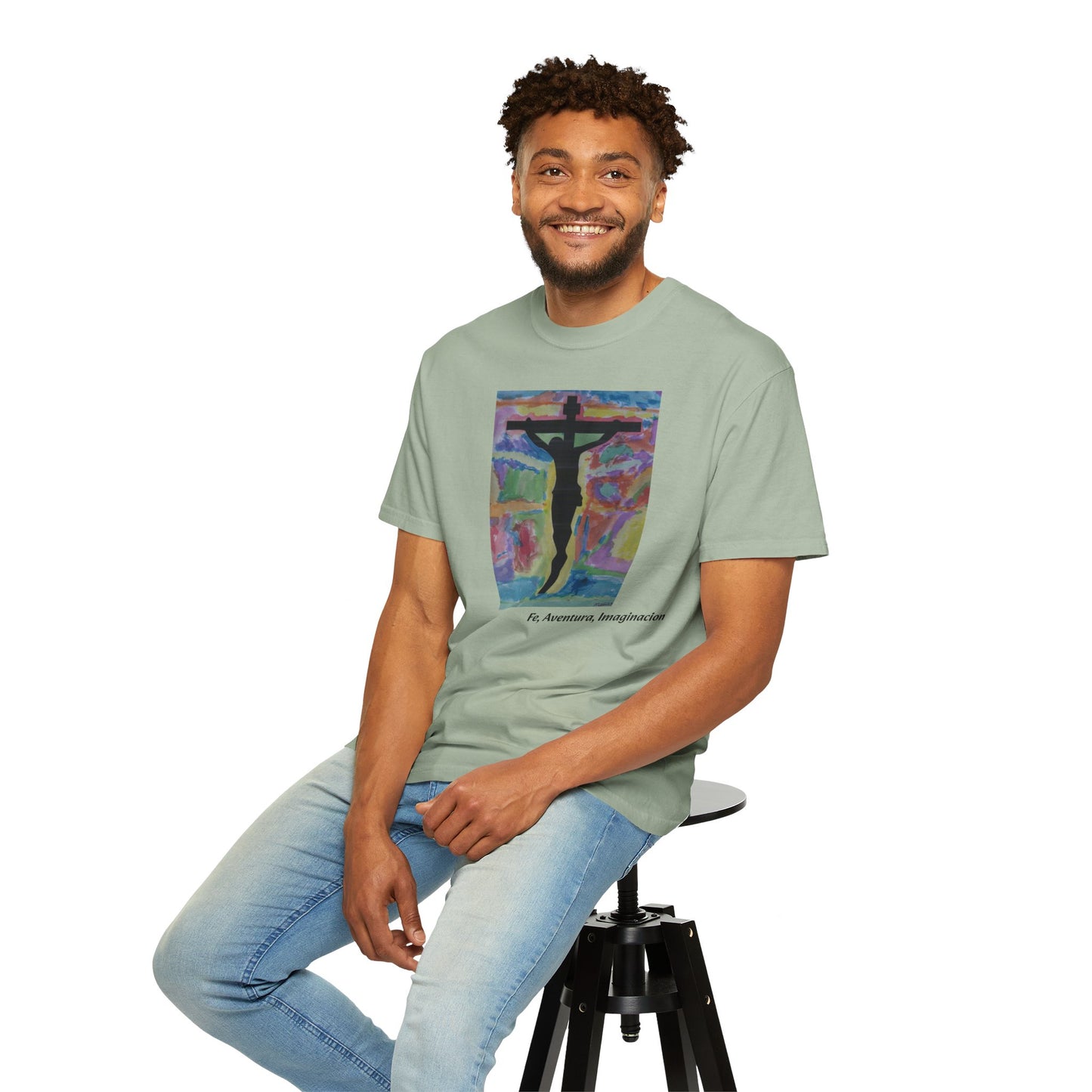 M.I.U Faith Tee — Arte de Matias | Crucifix Watercolor | Fe, Aventura, Imaginación