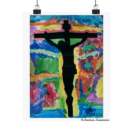 M.I.U Faith Art Poster — Crucifix Watercolor by Matías