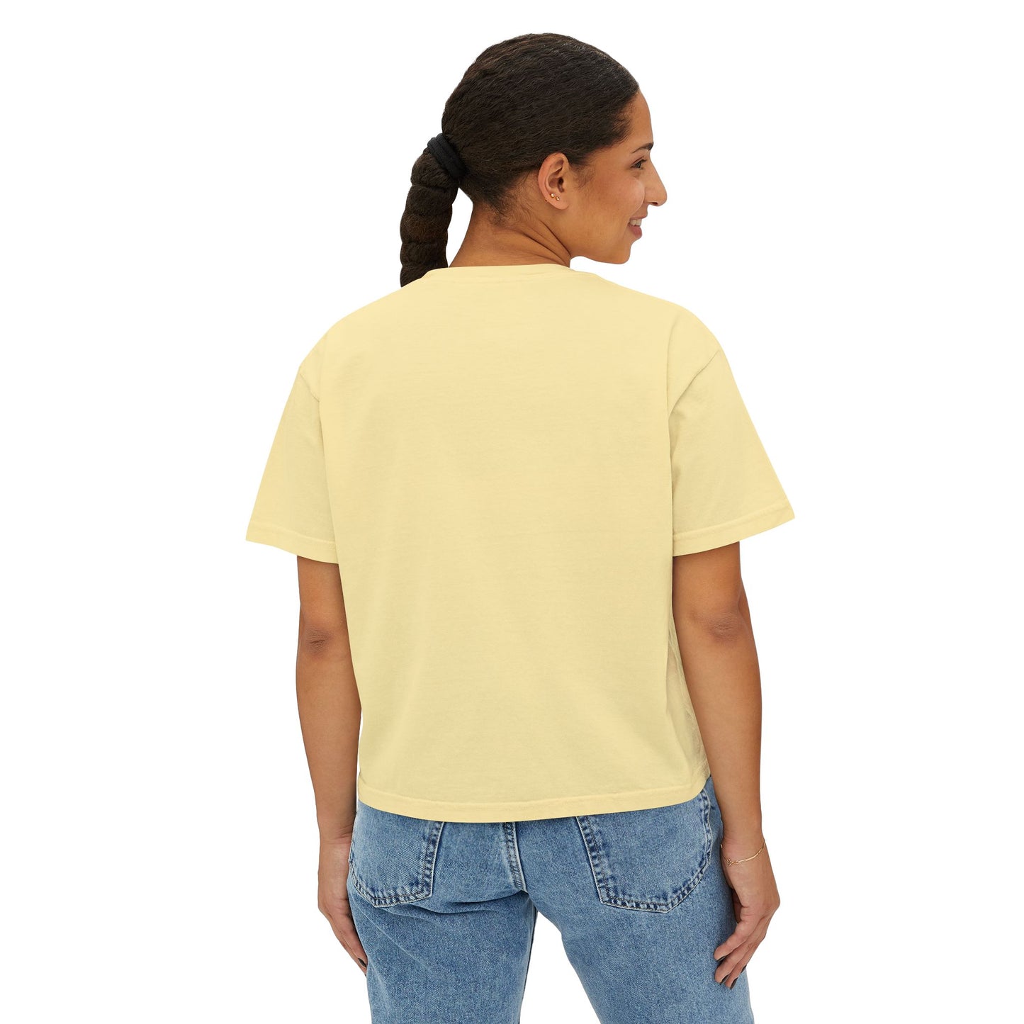 M.I.U Women’s Boxy Tee — Watercolor Faith Art by Matías