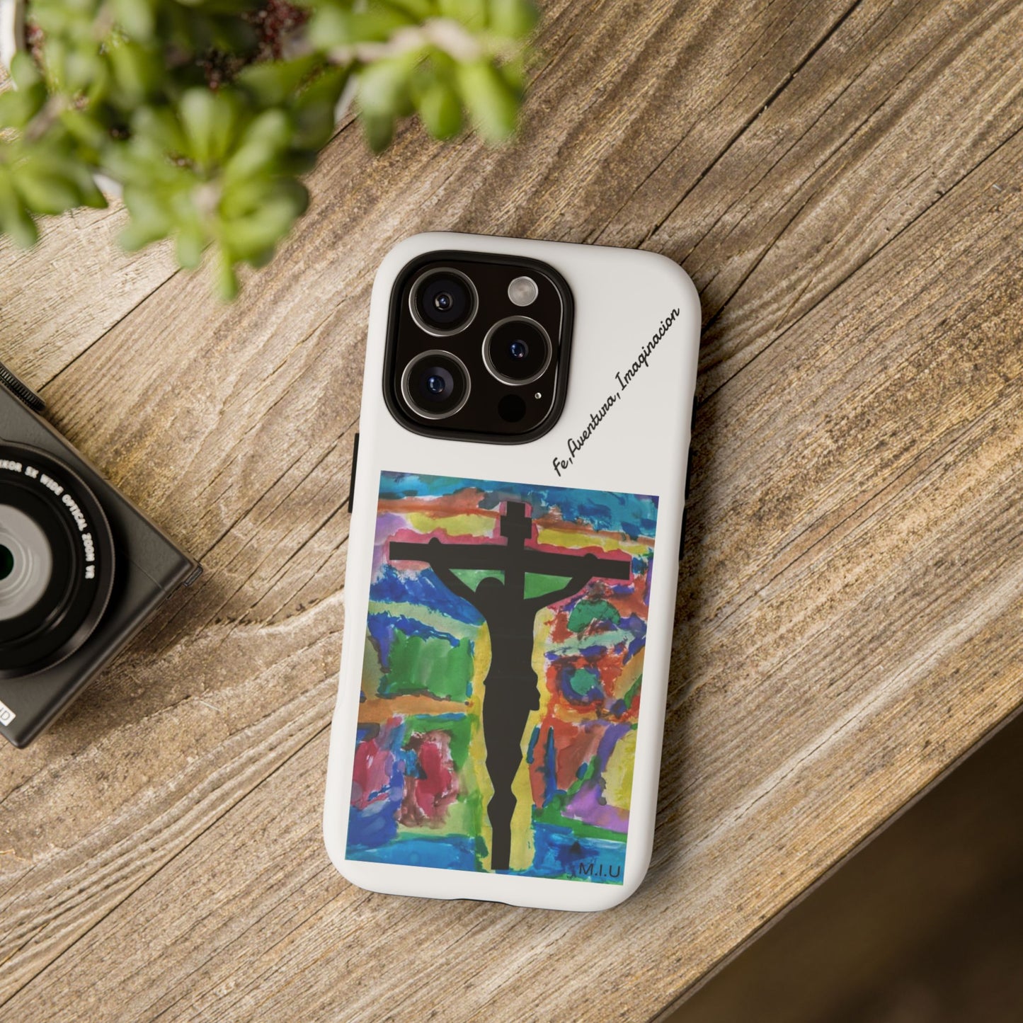 M.I.U Faith Phone Case — Crucifix Watercolor Art by Matías