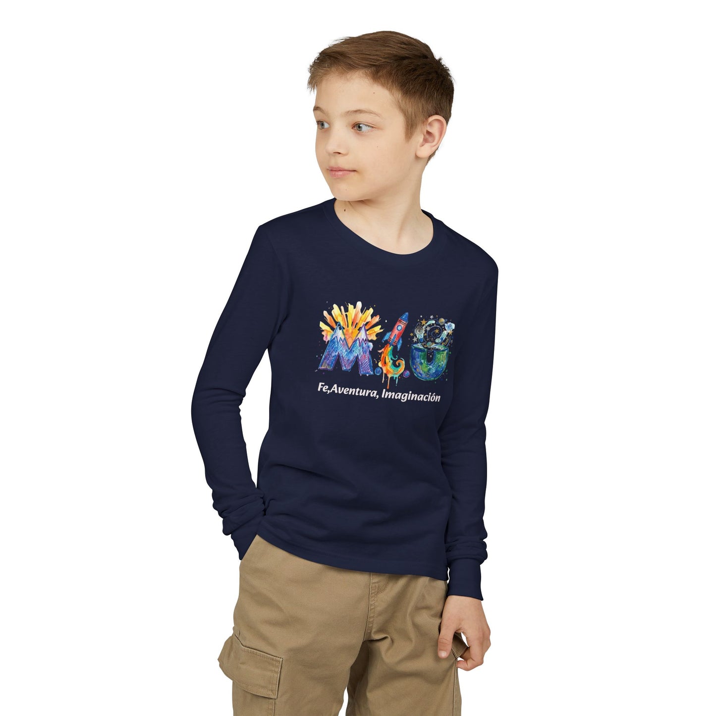 Camisa Manga Larga Niños — Logo M.I.U Cohete | Colección Verano