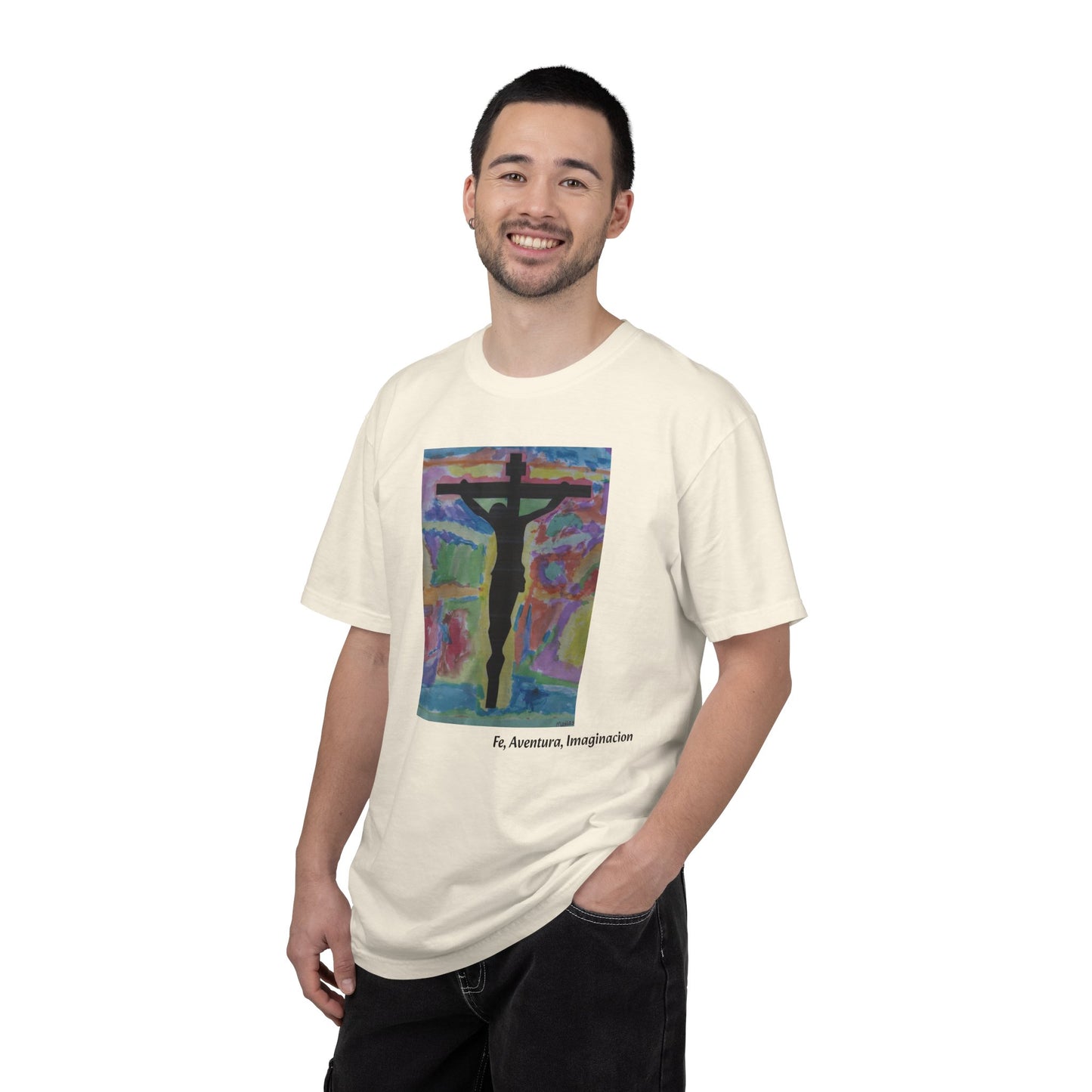 M.I.U Faith Tee — Arte de Matias | Crucifix Watercolor | Fe, Aventura, Imaginación