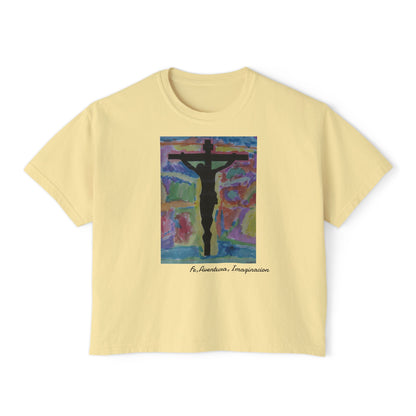 M.I.U Women’s Boxy Tee — Watercolor Faith Art by Matías