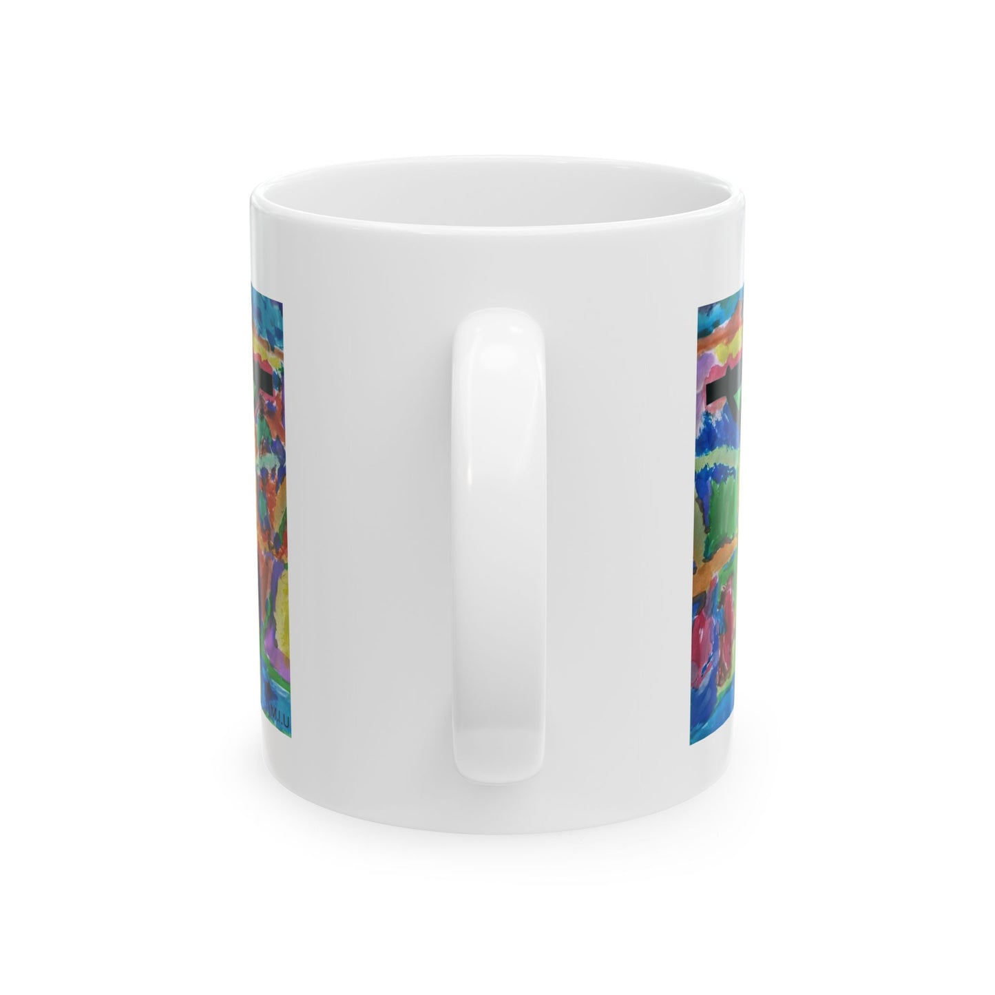 M.I.U Faith Mug — Crucifix Watercolor Art by Matías