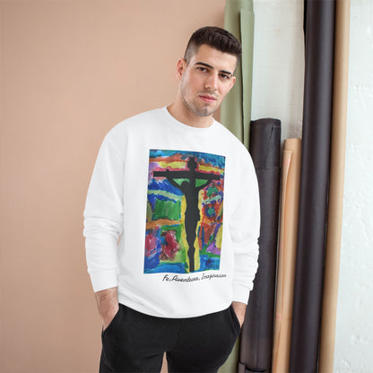 M.I.U Christian Sweatshirt — Lleva Tu Fe Puesta Crucifix Art by Matías