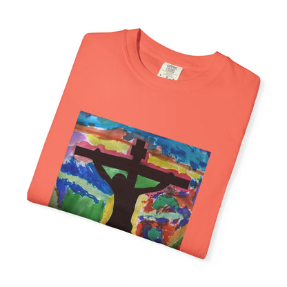 M.I.U Faith Tee — Watercolor Crucifix Art by Matías