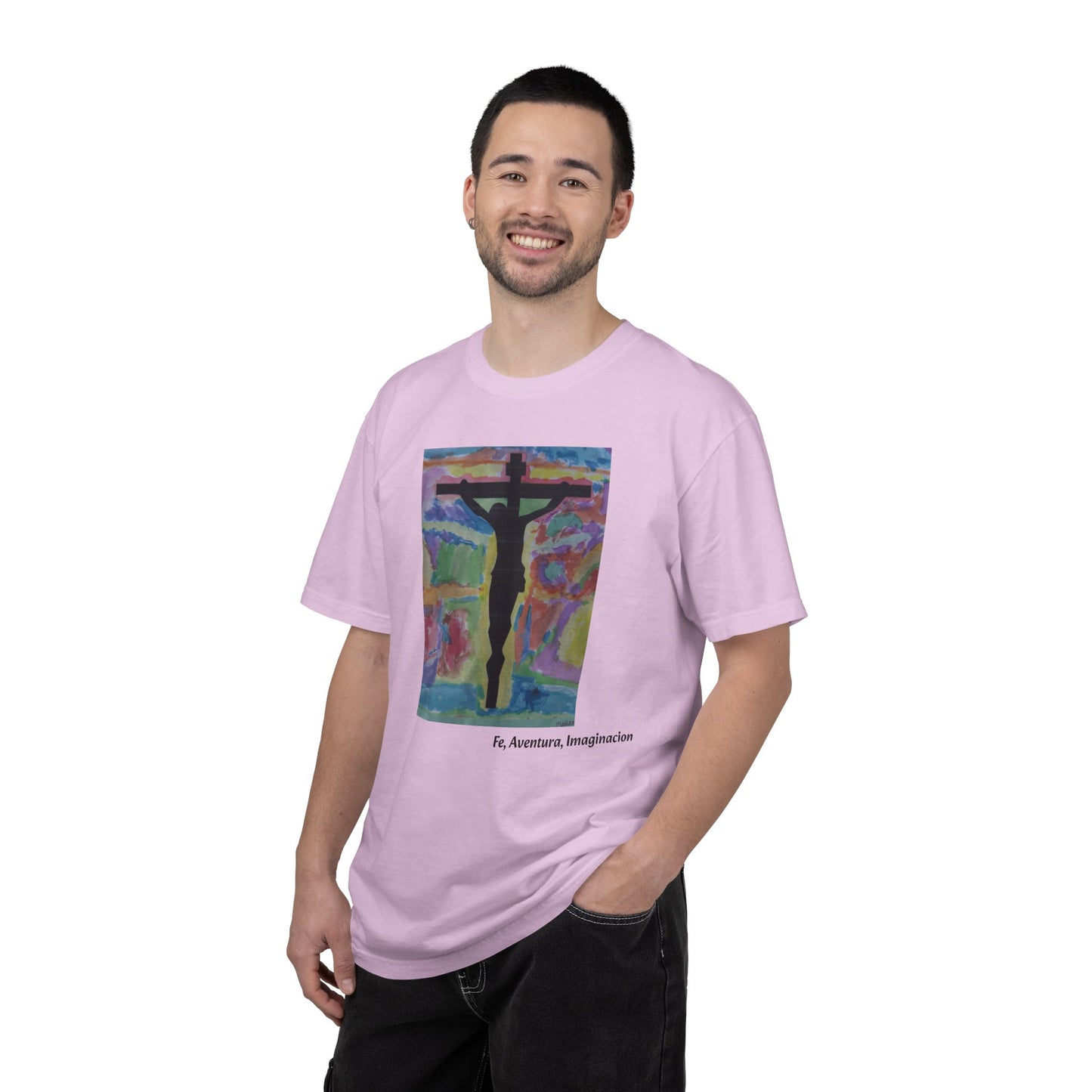 M.I.U Faith Tee — Arte de Matias | Crucifix Watercolor | Fe, Aventura, Imaginación