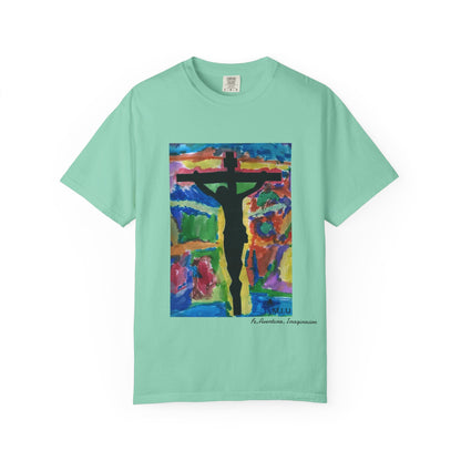 M.I.U Faith Tee — Watercolor Crucifix Art by Matías