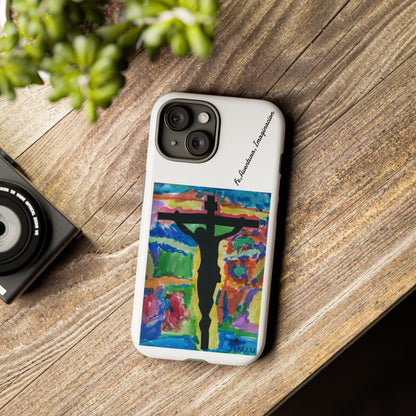 M.I.U Faith Tough Case iPhone 15 — Crucifix Watercolor Art by Matías