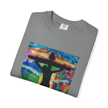 M.I.U Faith Tee — Watercolor Crucifix Art by Matías