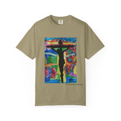 M.I.U Faith Tee — Watercolor Crucifix Art by Matías