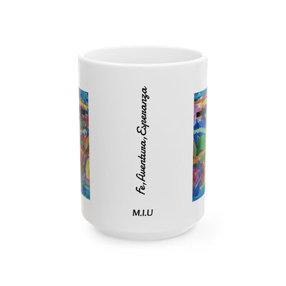 M.I.U Faith Mug — Crucifix Watercolor Art by Matías