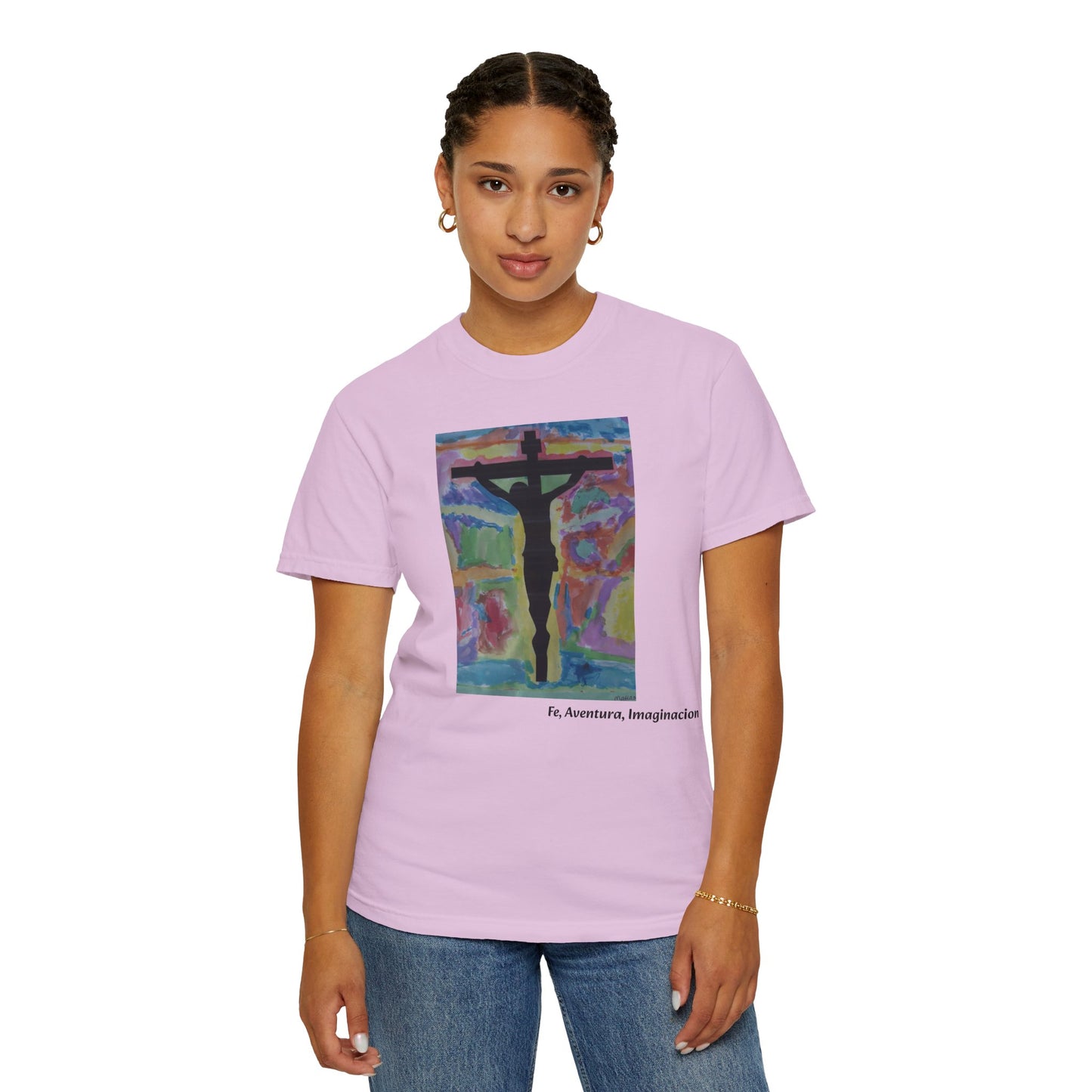 M.I.U Faith Tee — Arte de Matias | Crucifix Watercolor | Fe, Aventura, Imaginación