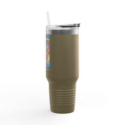 M.I.U Faith Travel Mug 40oz — Crucifix Watercolor Art by Matías