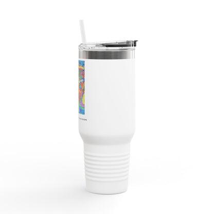 M.I.U Faith Travel Mug 40oz — Crucifix Watercolor Art by Matías
