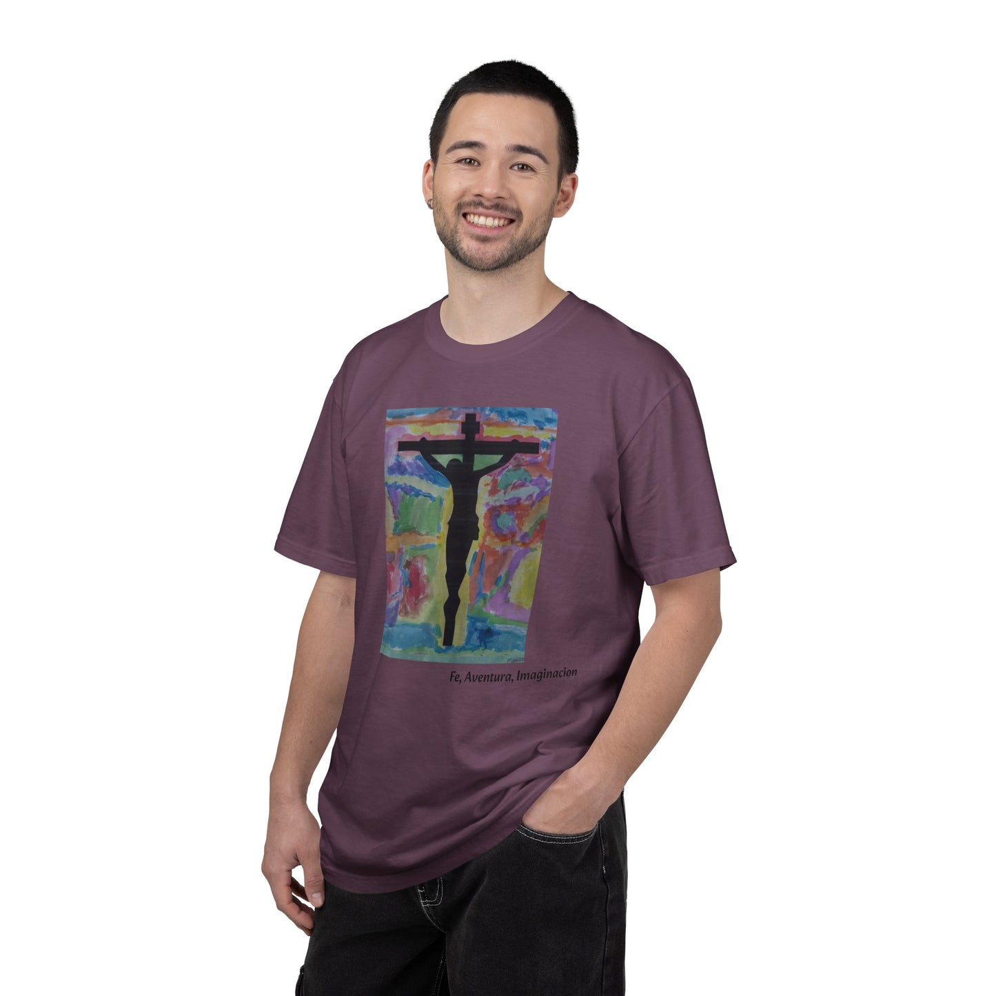 M.I.U Faith Tee — Arte de Matias | Crucifix Watercolor | Fe, Aventura, Imaginación