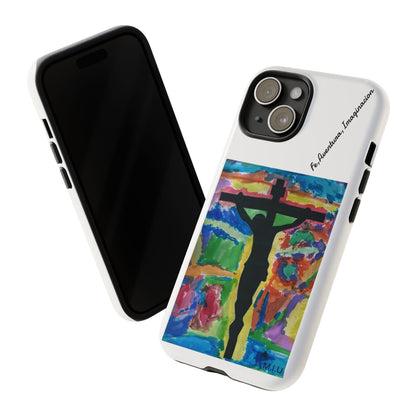 M.I.U Faith Tough Case iPhone 15 — Crucifix Watercolor Art by Matías