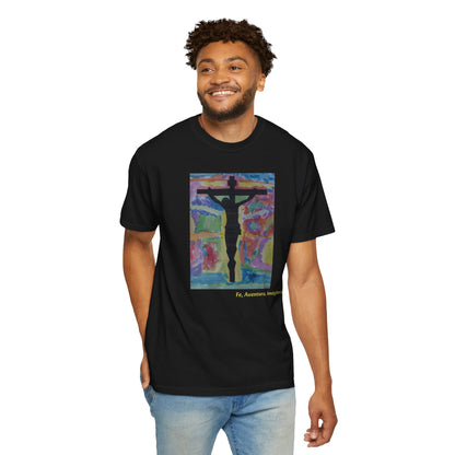 M.I.U Faith Tee — Arte de Matias | Crucifix Watercolor | Fe, Aventura, Imaginación