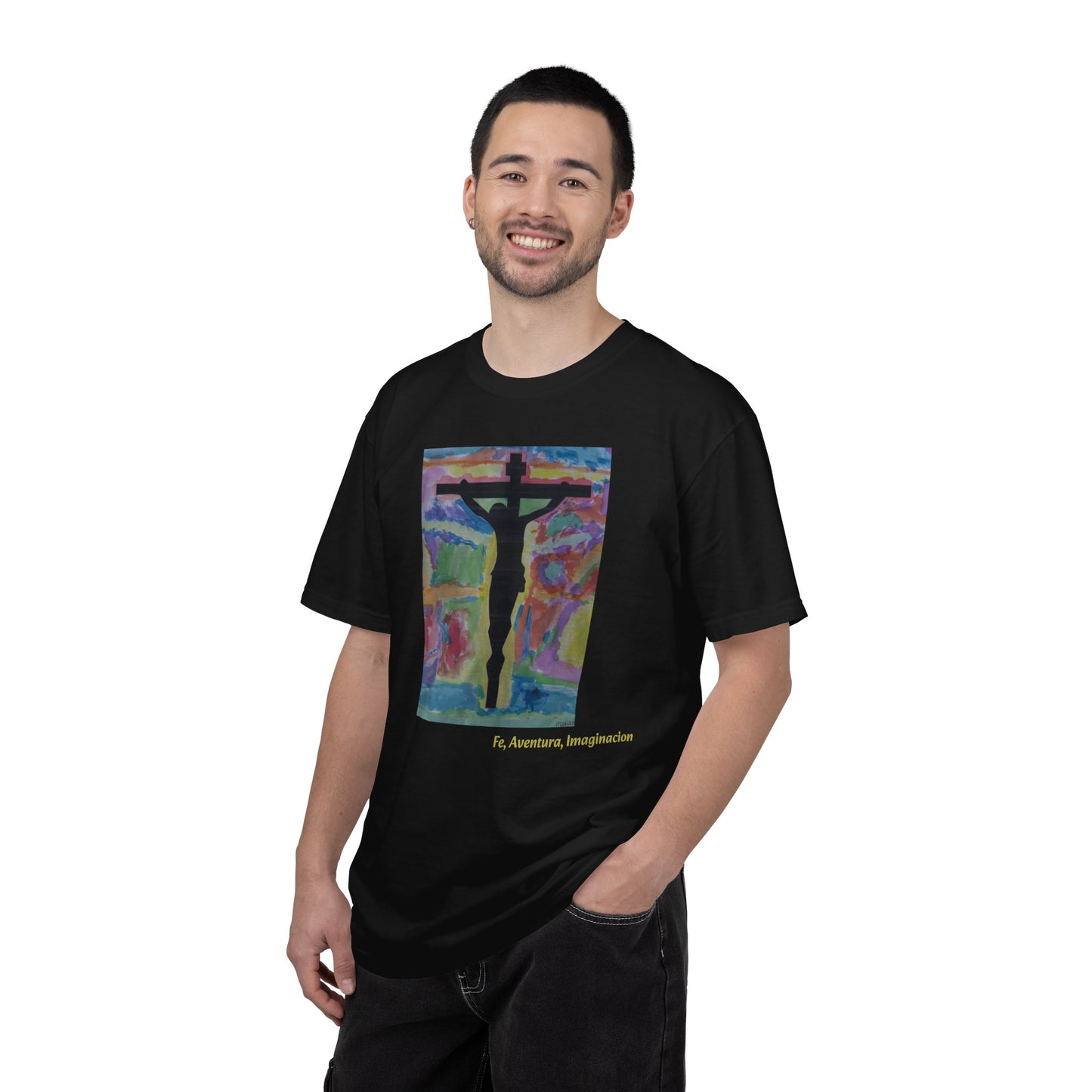 M.I.U Faith Tee — Arte de Matias | Crucifix Watercolor | Fe, Aventura, Imaginación