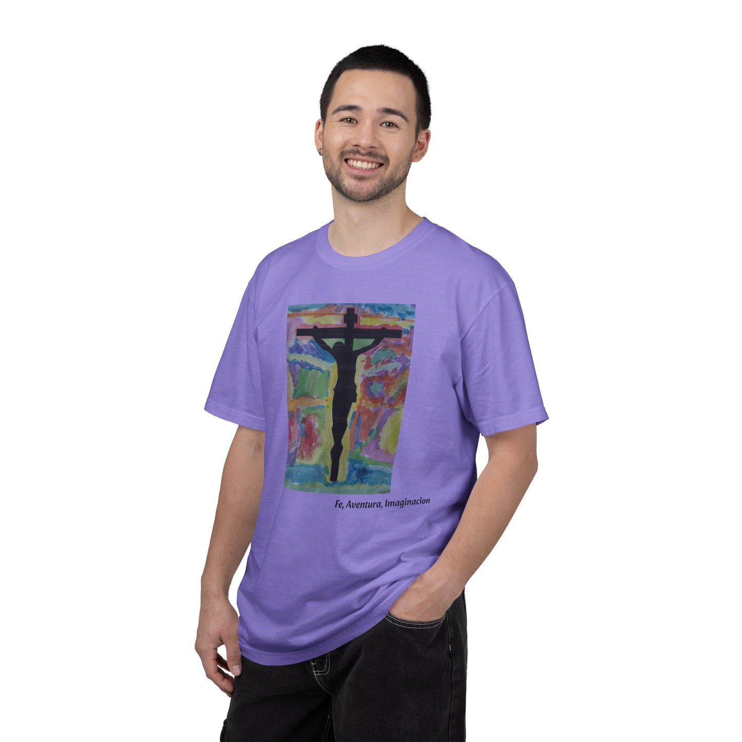 M.I.U Faith Tee — Arte de Matias | Crucifix Watercolor | Fe, Aventura, Imaginación