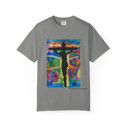 M.I.U Faith Tee — Watercolor Crucifix Art by Matías