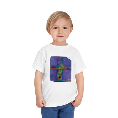 Camiseta Toddler — Arte de Ignacio | Cruz Vitral | Fe, Aventura, Imaginación | M.I.U