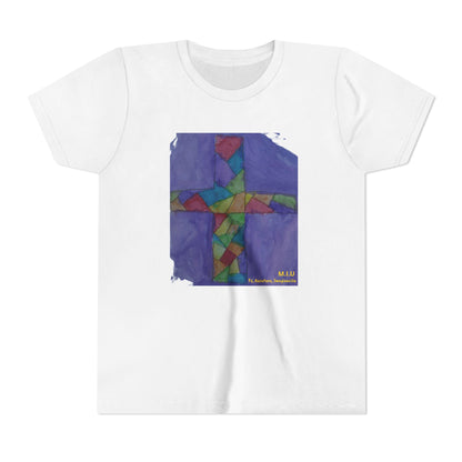 Camiseta Niños — Arte de Ignacio | Cruz Vitral | Fe, Aventura, Imaginación | M.I.U