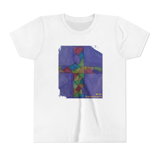 Camiseta Niños — Arte de Ignacio | Cruz Vitral | Fe, Aventura, Imaginación | M.I.U