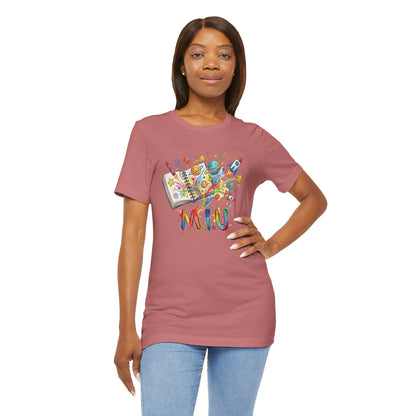 Camiseta Unisex Adulto M.I.U — Logo Libro & Universo | Fé, Aventura, Imaginación