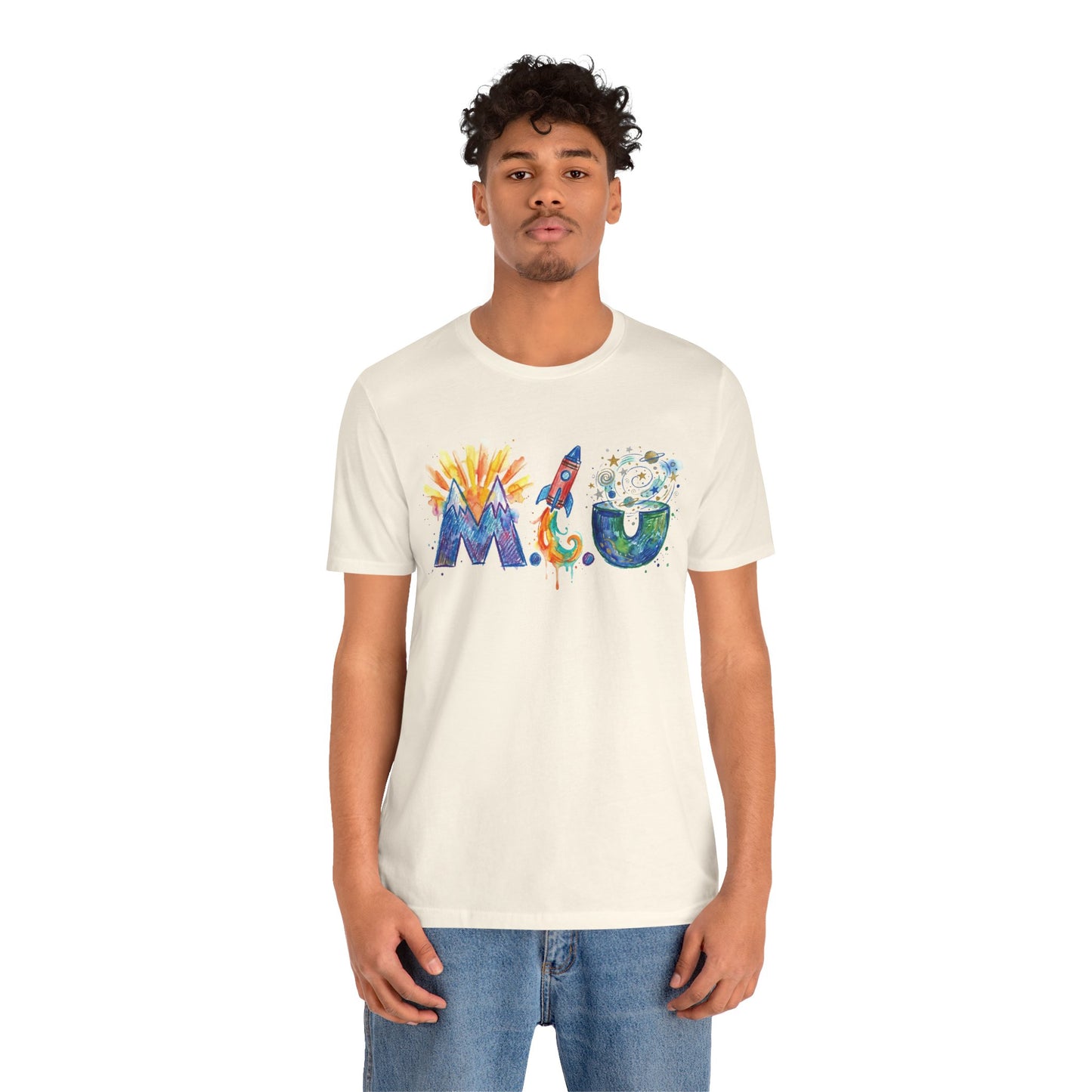 Camiseta Unisex Adulto M.I.U — Logo Fe, Aventura, Imaginación | Cohete & Universo