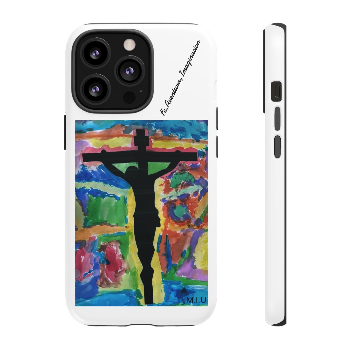 M.I.U Faith Tough Case iPhone 13 — Crucifix Watercolor Art by Matías