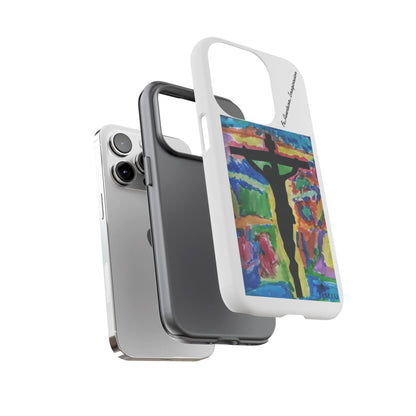 M.I.U Faith Tough Case iPhone 14 — Crucifix Watercolor Art by Matías