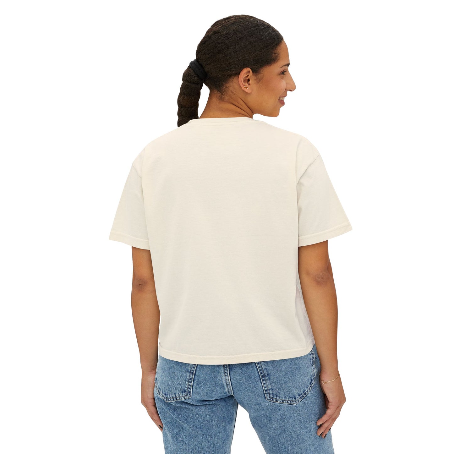 M.I.U Women’s Boxy Tee — Watercolor Faith Art by Matías