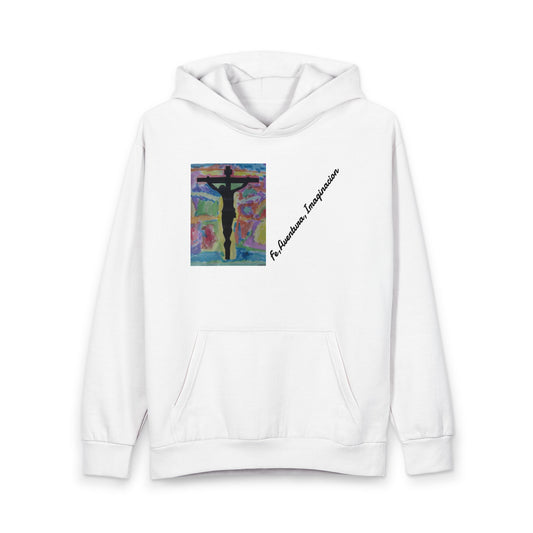 Hoodie M.I.U Jesús Centro — Arte Original de Matías | Ropa Cristiana Fe Aventura Imaginación